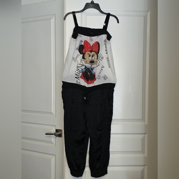 Disney Pants - Minni Mouse Women's Black and White Jumpsuit